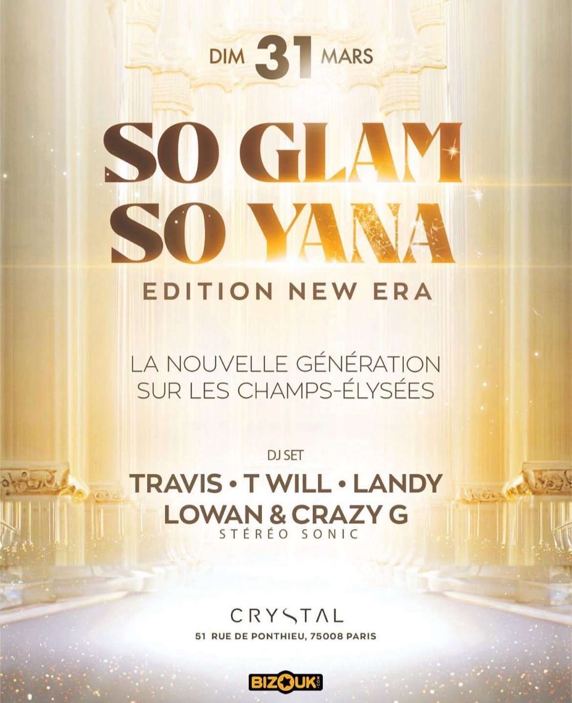 Flyer de la soirée So Glam So Yana